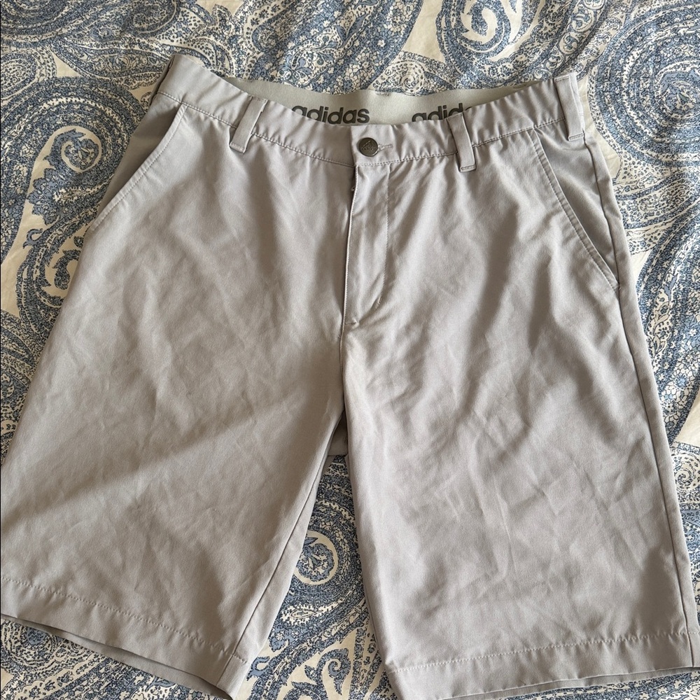 Adidas Men's Light Gray Athletic Golf Shorts
